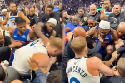 VIDEO: Fan POV Of Massive Fight Between Pistons-Timberwolves That Went Into The Stands Was Scary, 7 Players Ejected /d